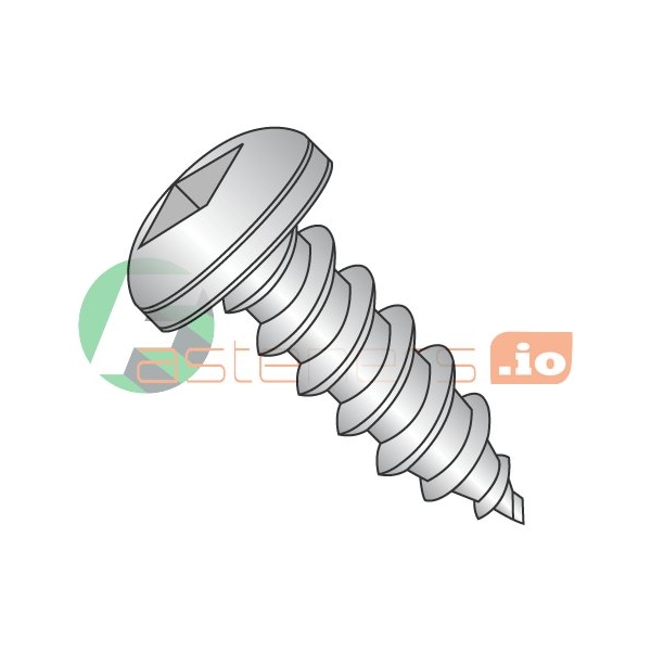Newport Fasteners Sheet Metal Screw, #8 x 3/4 in, 18-8 Stainless Steel Pan Head Square Drive, 4000 PK 865754 - main